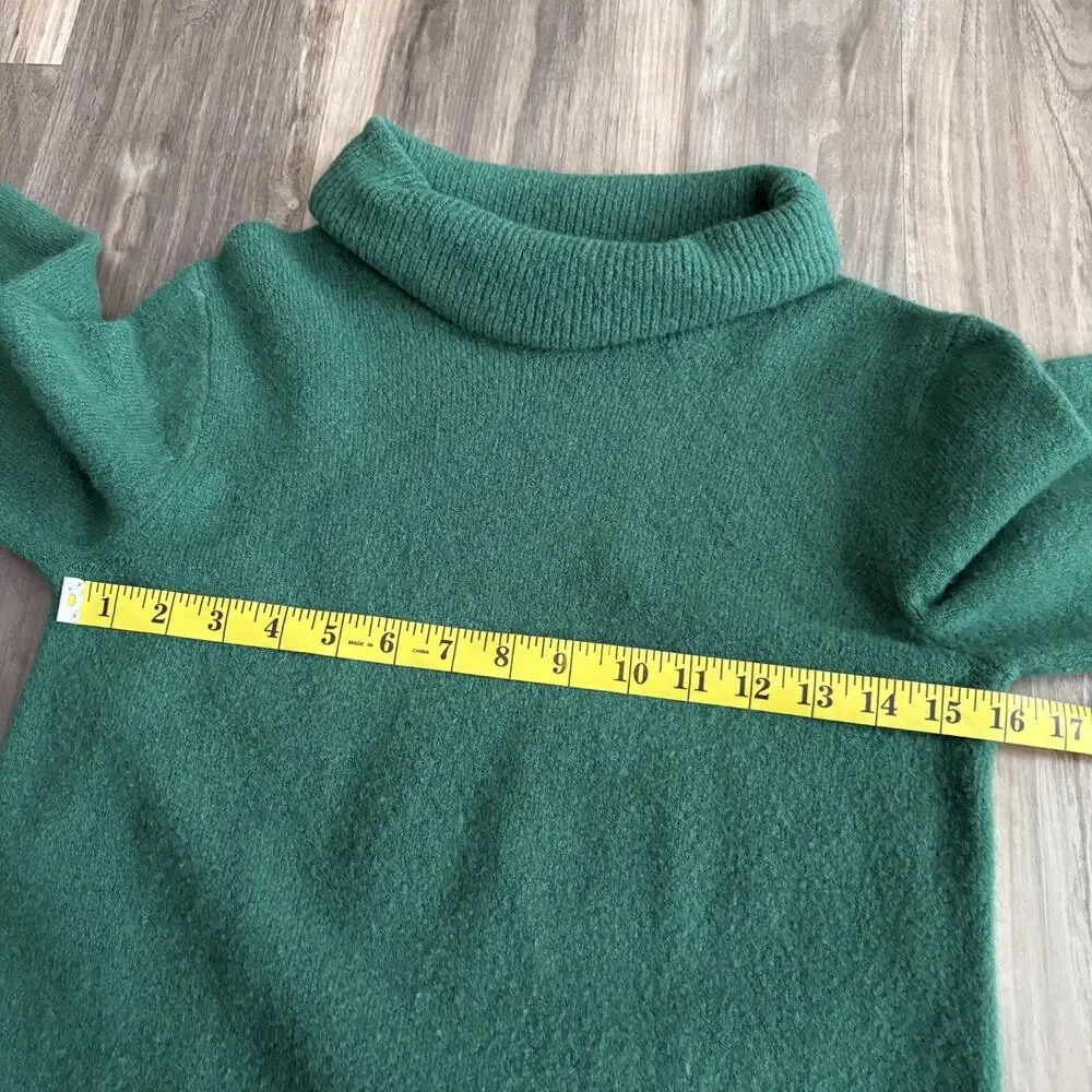 J. Crew Women's Extra Soft Turtleneck Knee Length Sweater Dress Size XS GREEN